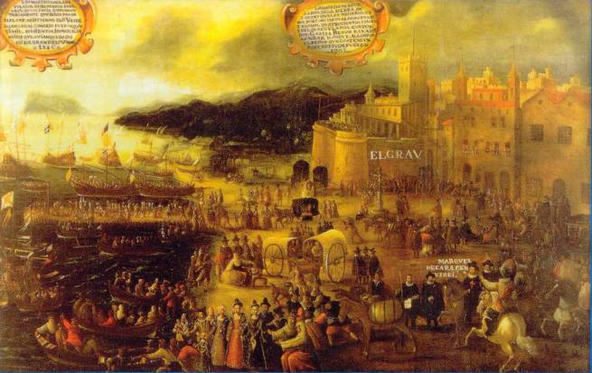 Embarque de losmoriscos en el Grao de Valencia (Pere Oromig, 1612)